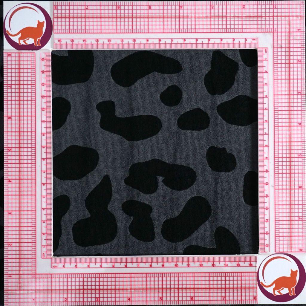 Preview: Nickistoff bedruckt Panther Leo grau schwarz